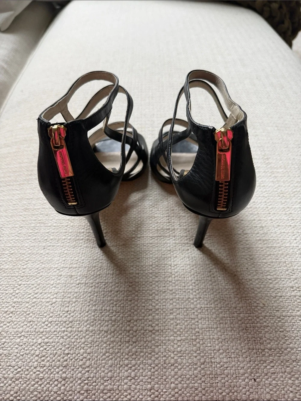 Michael Kors Black Strappy Open-Toe Heels